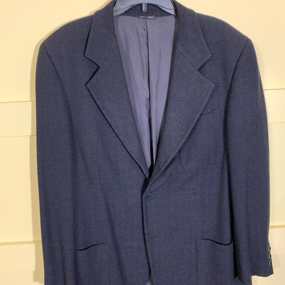 Mens navy blue wool blazer